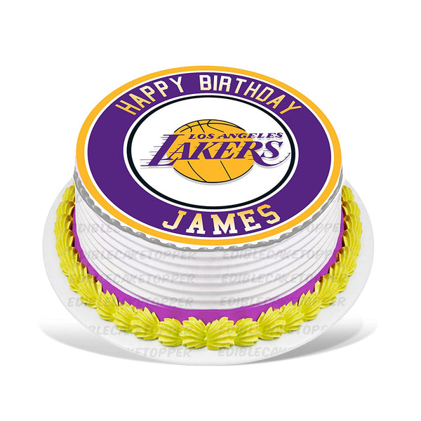 Los Angeles Lakers Edible Cake Toppers Round