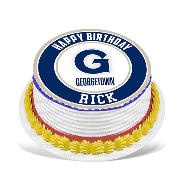 Georgetown Hoyas Edible Cake Toppers Round