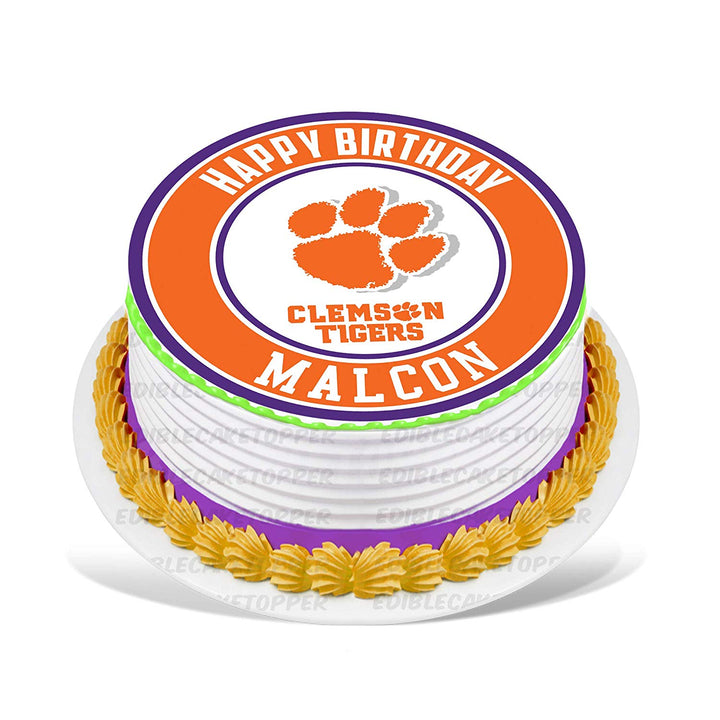 Clemson Tigers Edible Cake Toppers Round