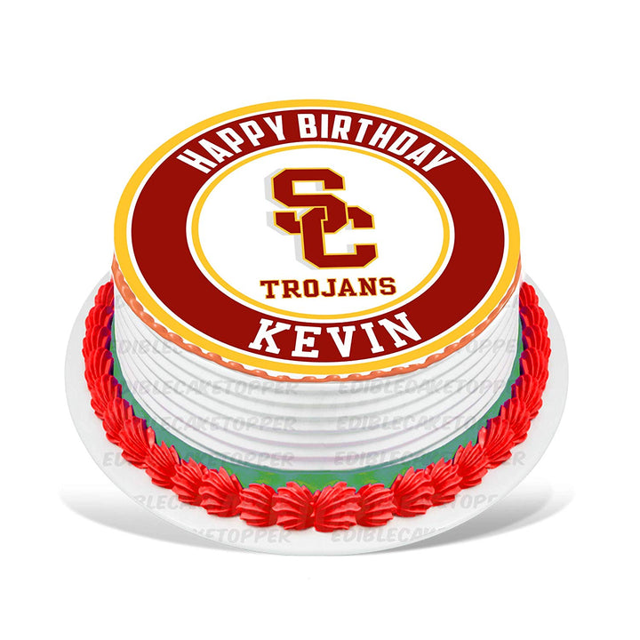 USC Trojans Edible Cake Toppers Round