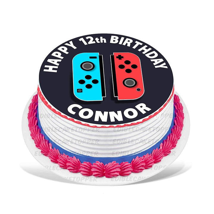 Nintendo Switch Edible Cake Toppers Round