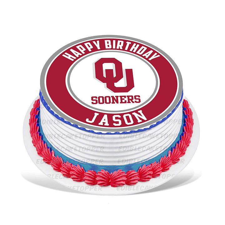 Oklahoma Sooners Edible Cake Toppers Round