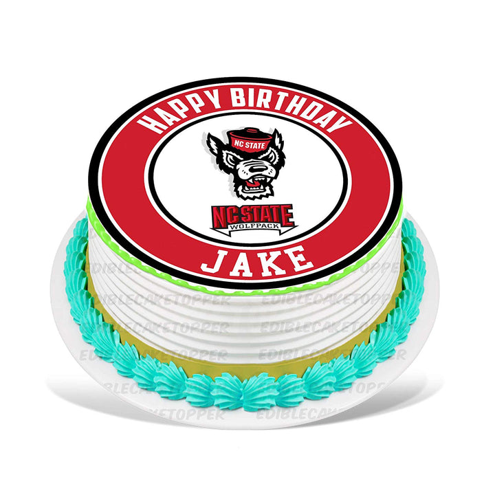North Carolina State Wolfpack Edible Cake Toppers Round