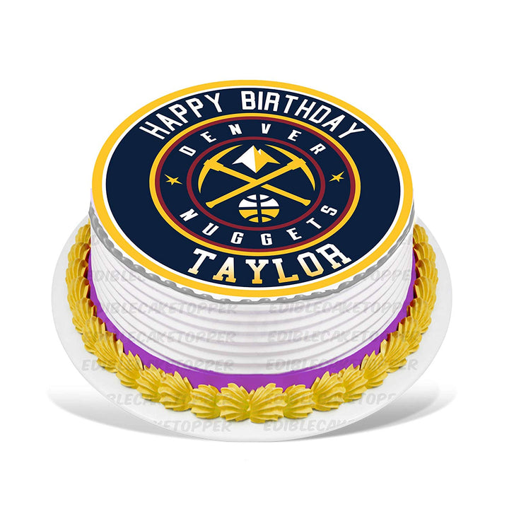Denver Nuggets Edible Cake Toppers Round