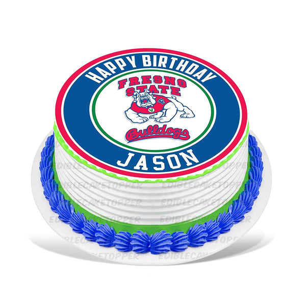 Fresno State Bulldogs Edible Cake Toppers Round