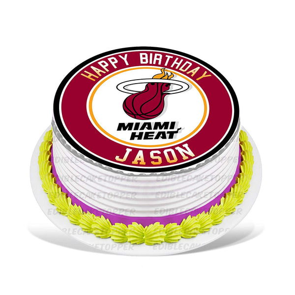 Miami Heat Edible Cake Toppers Round