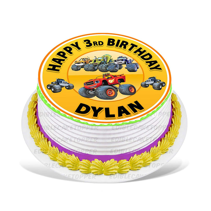 Blaze and the Monster Machines Edible Cake Toppers Round