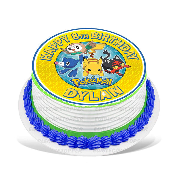 Pokemon Stadium Edible Cake Toppers Round