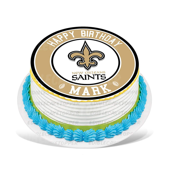New Orleans Saints Edible Cake Toppers Round