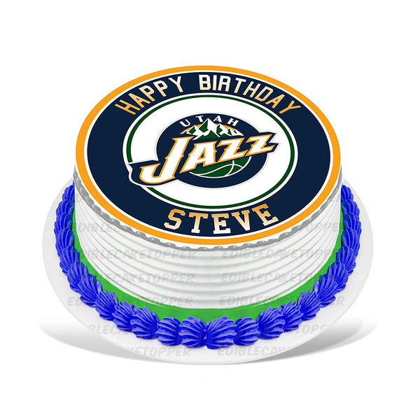 Utah Jazz Edible Cake Toppers Round