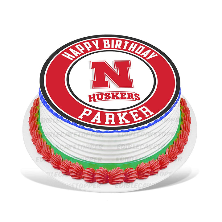 Nebraska Cornhuskers Edible Cake Toppers Round