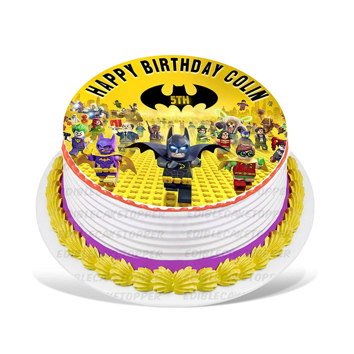 Lego Batman Edible Cake Toppers Round