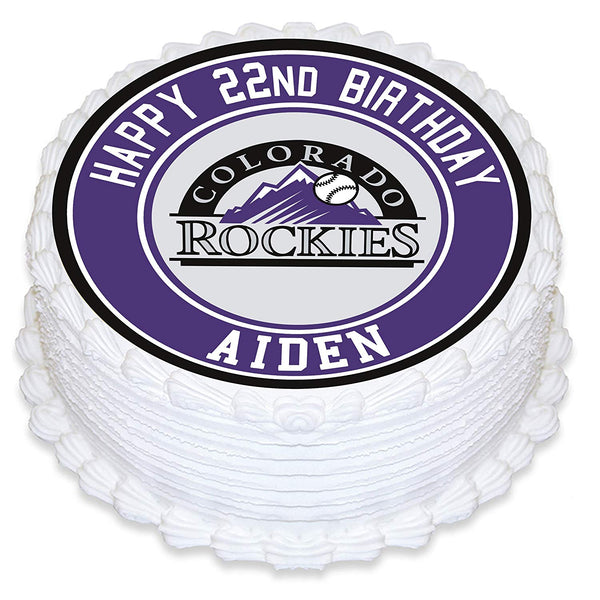 Colorado Rockies Baseball Edible Cake Toppers Round