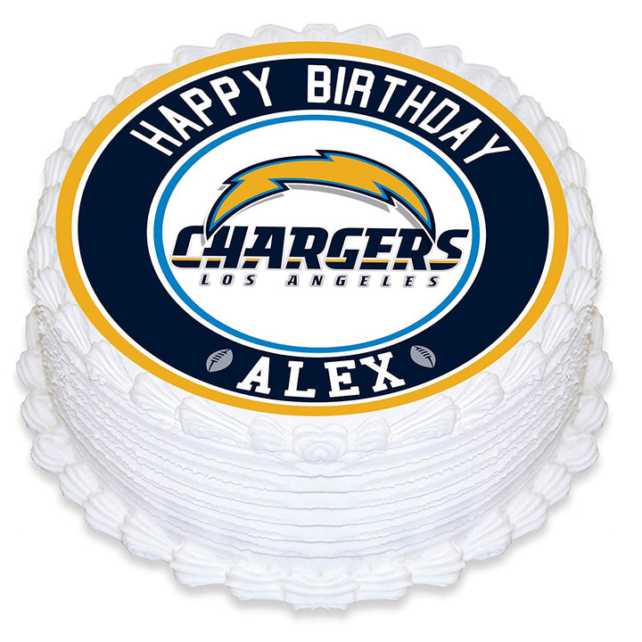 Los Angeles Chargers Edible Cake Toppers Round