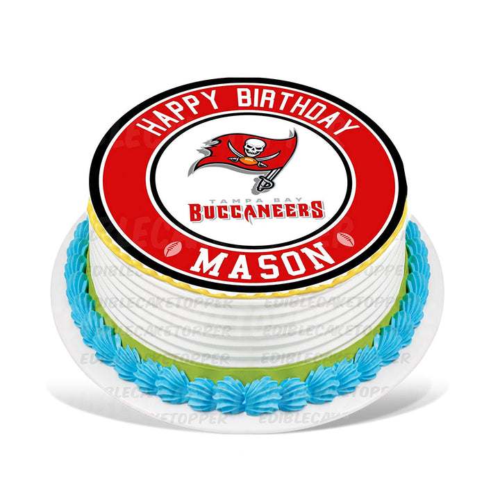 Tampa Bay Buccaneers Edible Cake Toppers Round