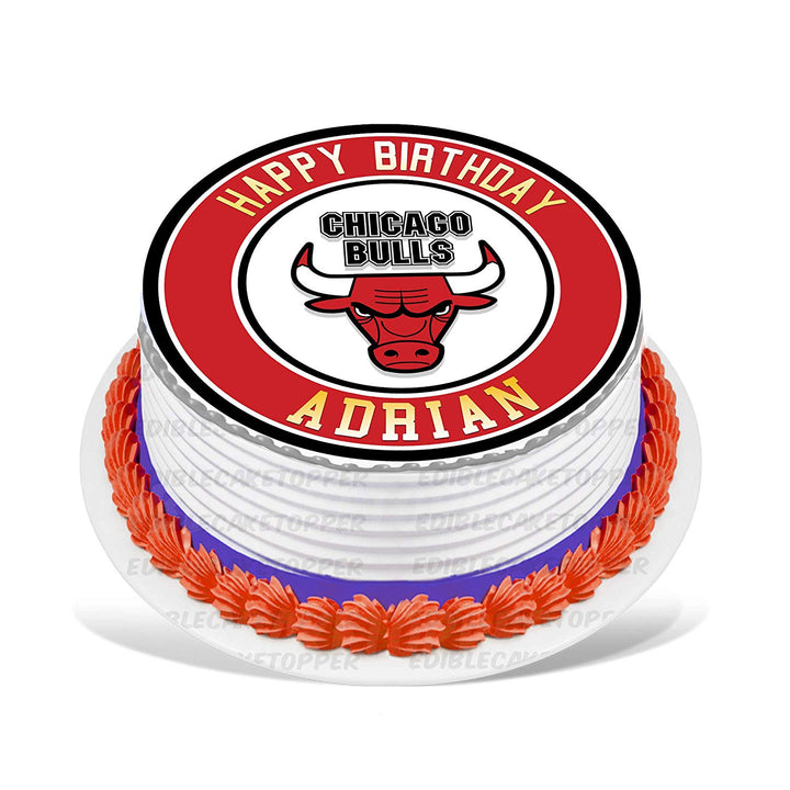 Chicago Bulls Edible Cake Toppers Round