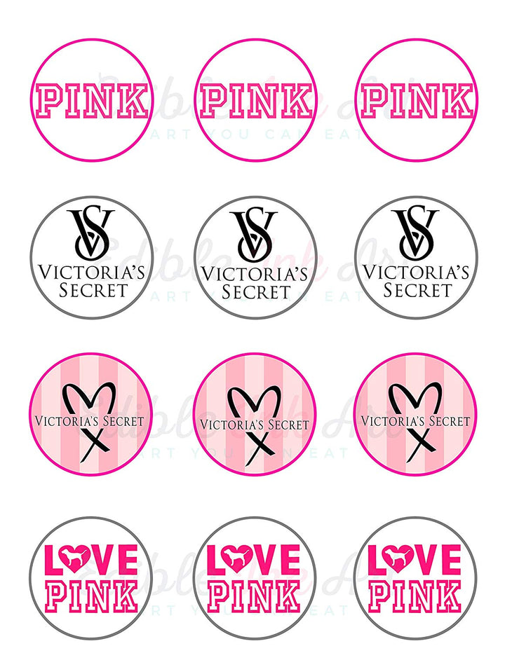Victoria Secret Love Pink Edible Cupcake Toppers