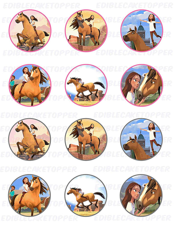 Spirit Riding Edible Cupcake Toppers