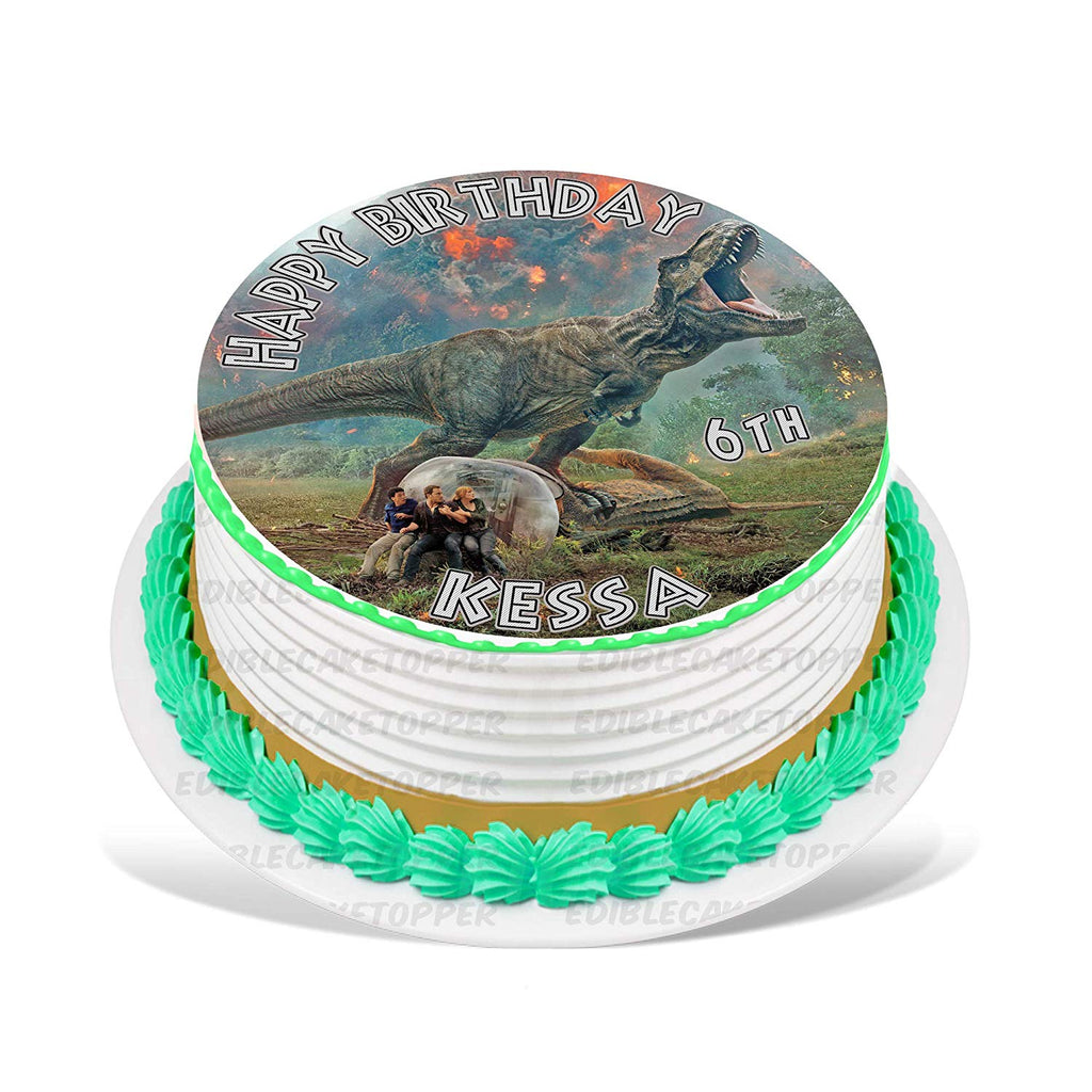 Jurassic World Dominion Cake Topper with Name and Age, T-rex and Blue  [86dm] | eBay