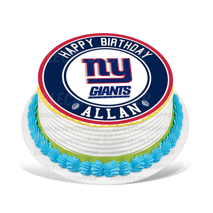 New York Giants Edible Cake Toppers Round