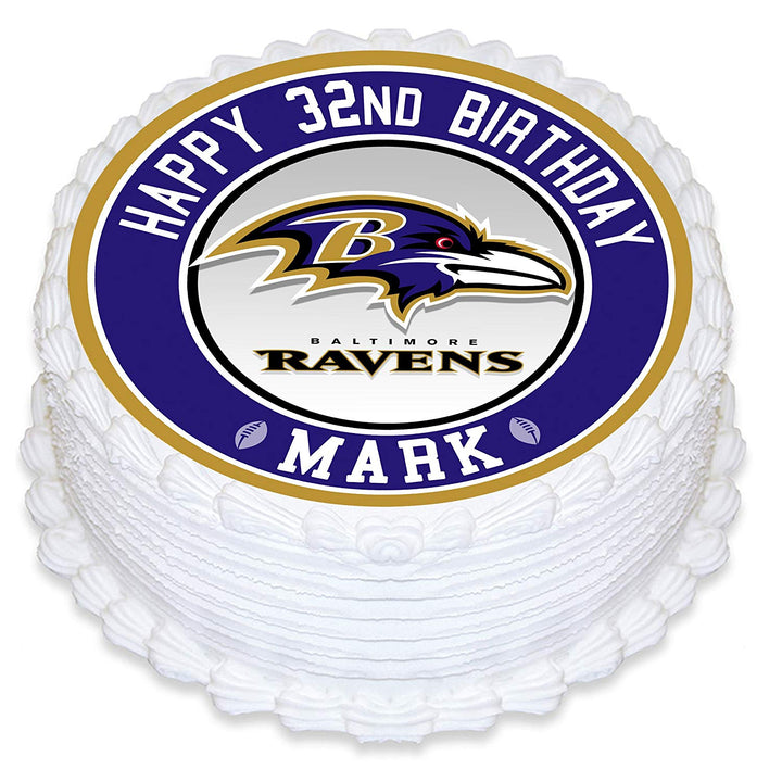 Baltimore Ravens Edible Cake Toppers Round