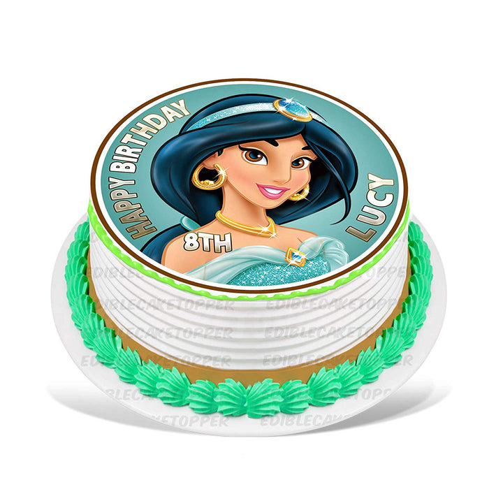 Princess Jasmine Edible Cake Toppers Round