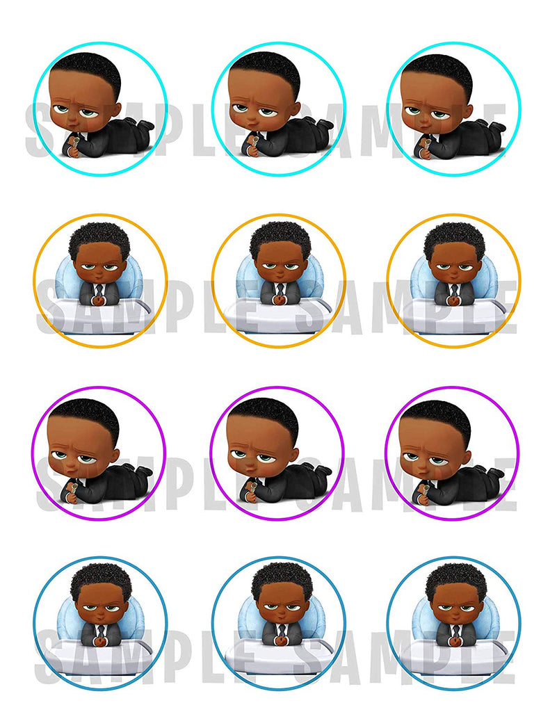 The Boss Baby African American Edible Cupcake Toppers