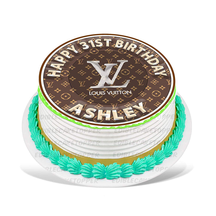 Louis Vuitton Edible Cake Toppers Round