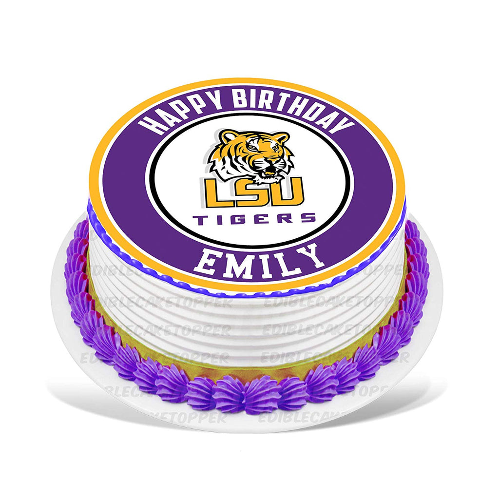 LSU Tigers Edible Cake Toppers Round