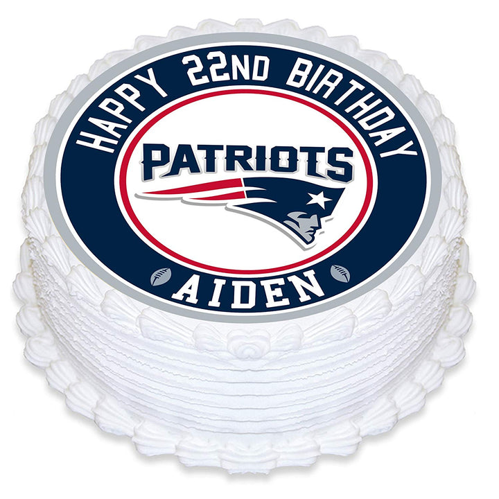 New England Patriots 2 Edible Cake Toppers Round
