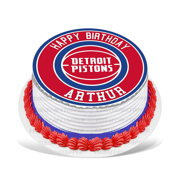 Detroit Pistons Edible Cake Toppers Round