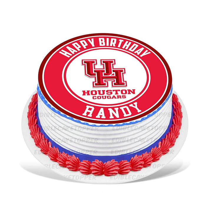 Houston Cougars Edible Cake Toppers Round