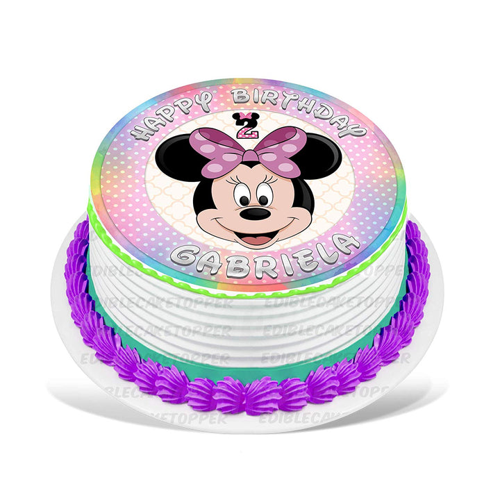 Minnie Mouse Edible Cake Toppers Round