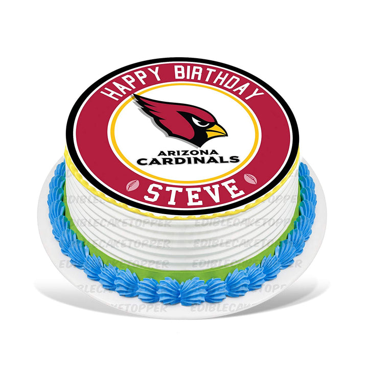 Arizona Cardinals Edible Cake Toppers Round