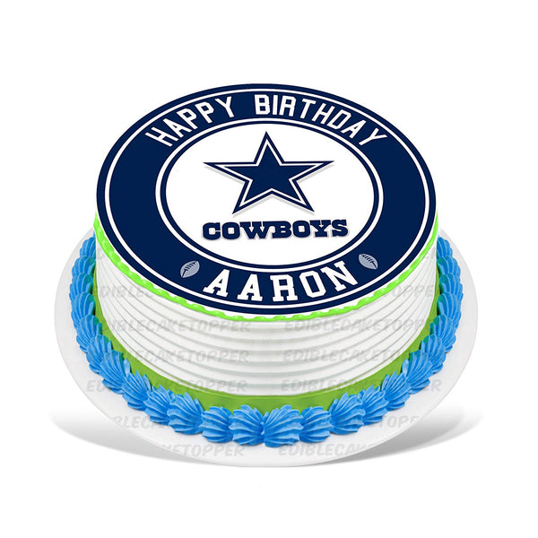 Dallas Cowboys Edible Cake Toppers Round