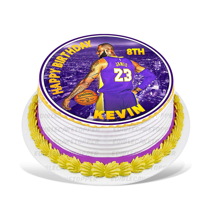 Lebron King James Edible Cake Toppers Round