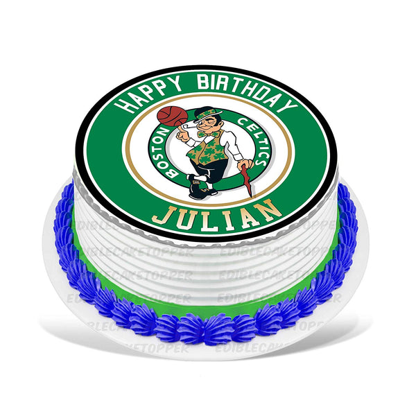 Boston Celtics Edible Cake Toppers Round