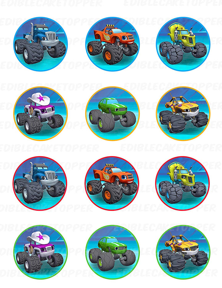 Blaze and the Monster Machines Edible Cupcake Toppers