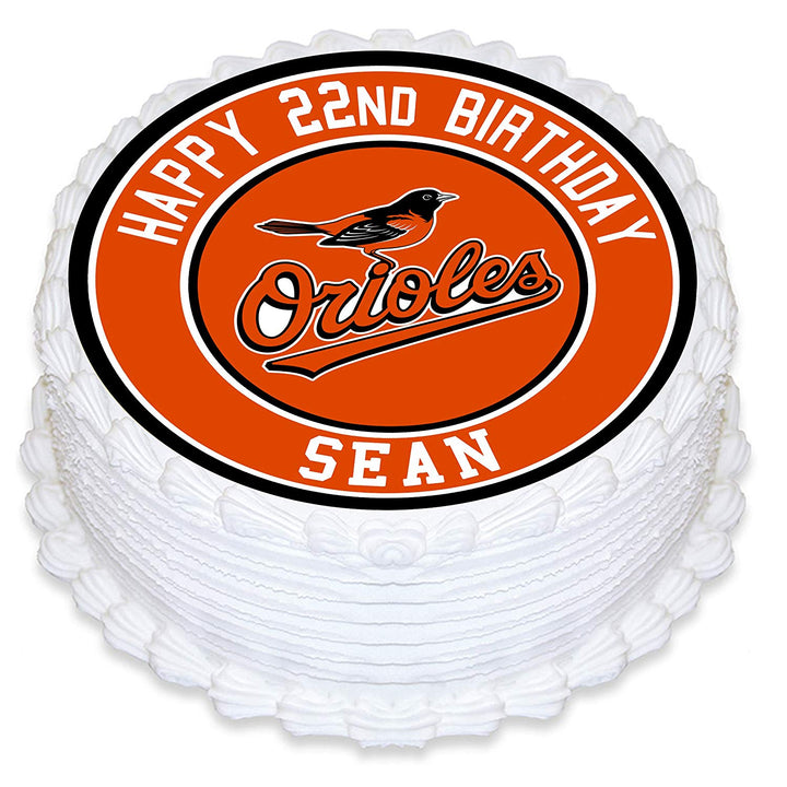 Baltimore Orioles Baseball Edible Cake Toppers Round