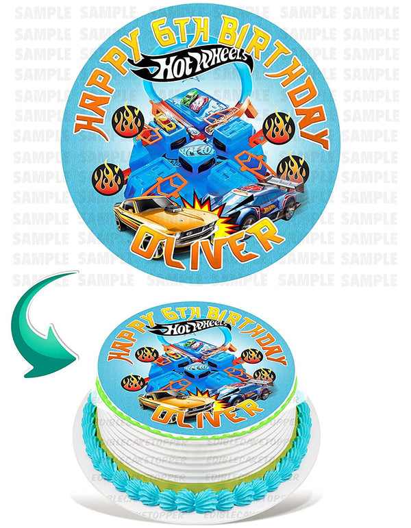 Hot Wheels Edible Cake Toppers Round