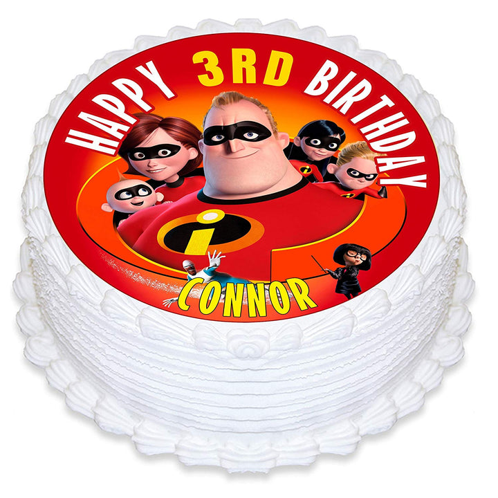 The Incredibles Edible Cake Toppers Round