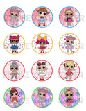 Surprise Dolls Edible Cupcake Toppers