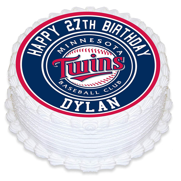 Minnesota Twins Baseball Edible Cake Toppers Round