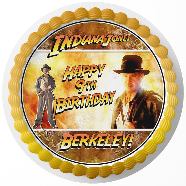 Indiana Jones Rd Edible Cake Toppers Round