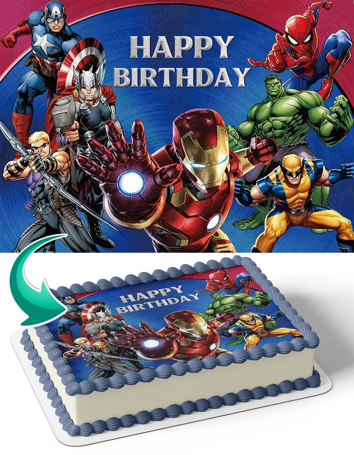 Ironman Captain America Thor Hulk Wolverine Marvel GH Edible Cake Toppers