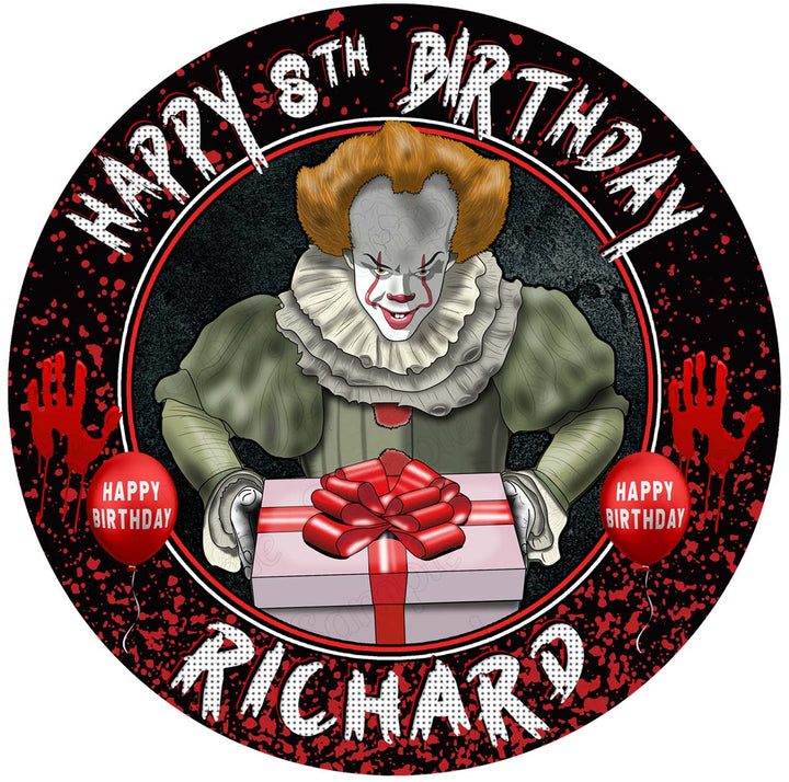 It Movie Pennywise Clown Edible Cake Toppers Round