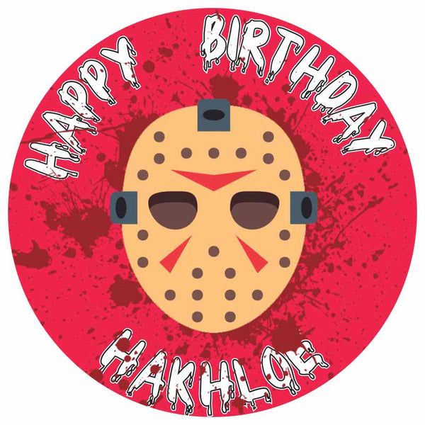 Jason Voorhees Edible Cake Toppers Round