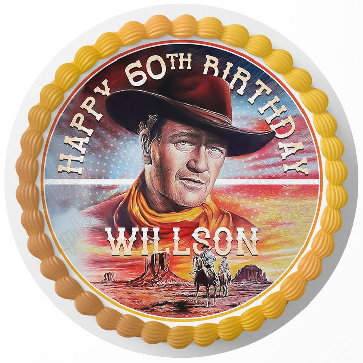 John Wayne Edible Cake Toppers Round