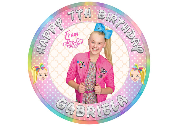 JoJo Siwa Joelle Joanie Edible Cake Toppers Round