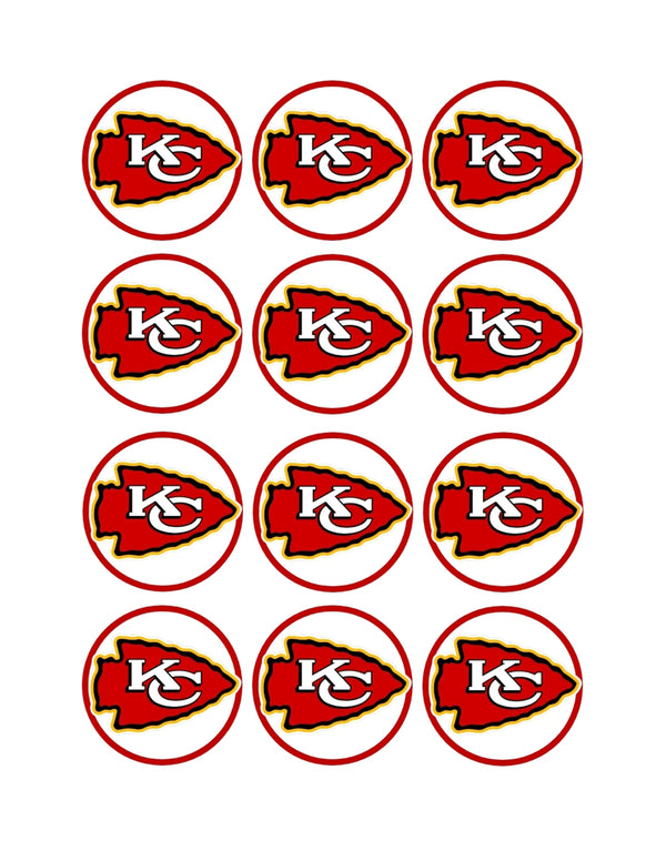 Kansas City Chief Edible Cupcake Toppers